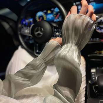 Női jégselyem napvédő karpántok, ergonómikus görbe dizájn, kerékpározáshoz és vezetéshez – nyár