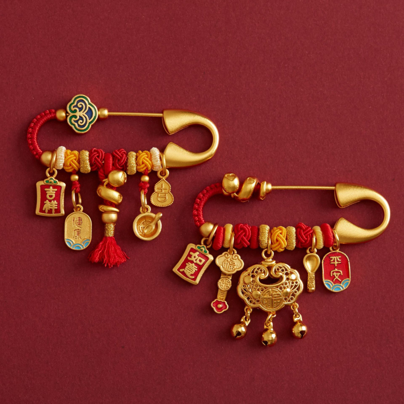 Segtukas – arklio metų zodiako ženklas, gimimo metų motyvas, lydinys, unisex stilius, auksu dengta danga