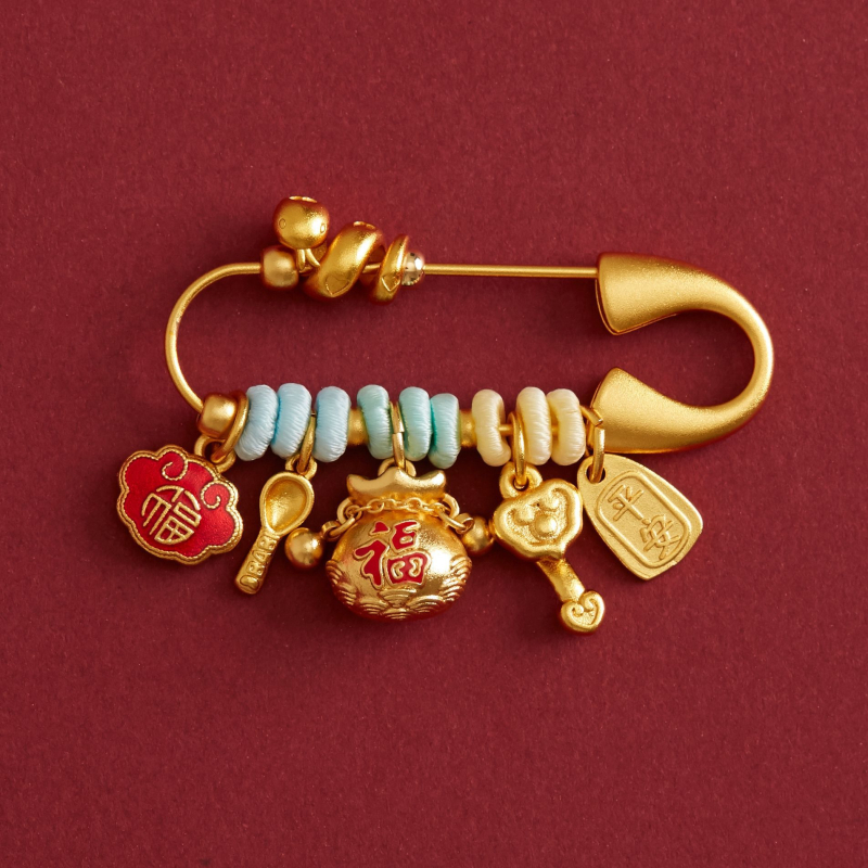 Segtukas – arklio metų zodiako ženklas, gimimo metų motyvas, lydinys, unisex stilius, auksu dengta danga