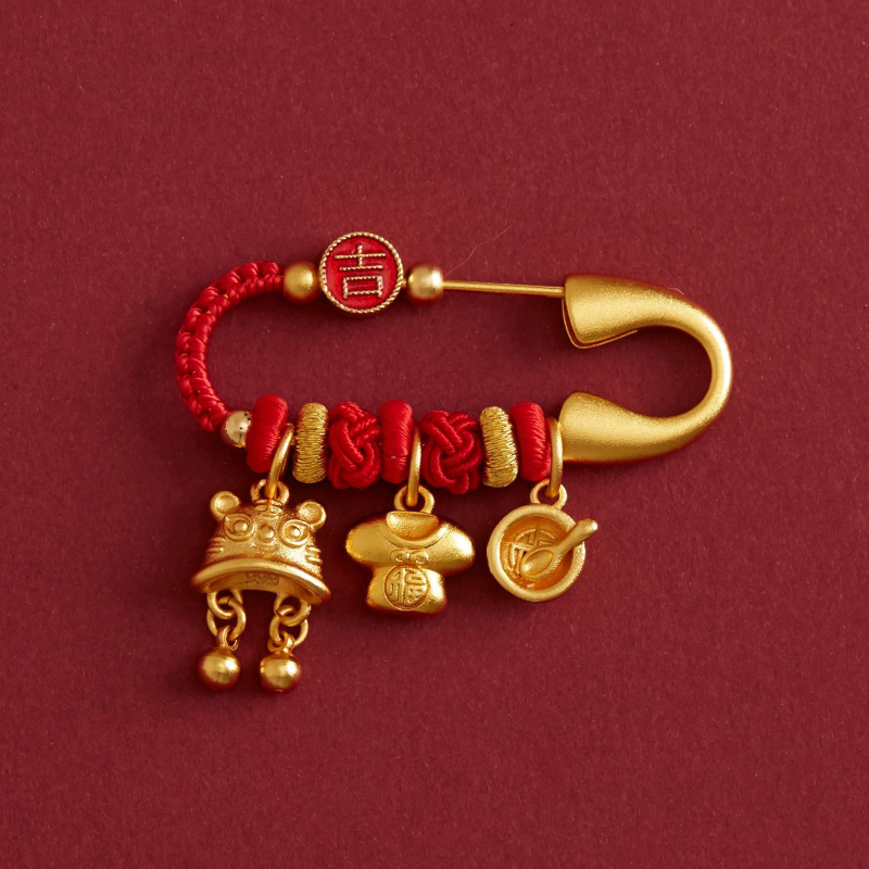 Segtukas – arklio metų zodiako ženklas, gimimo metų motyvas, lydinys, unisex stilius, auksu dengta danga