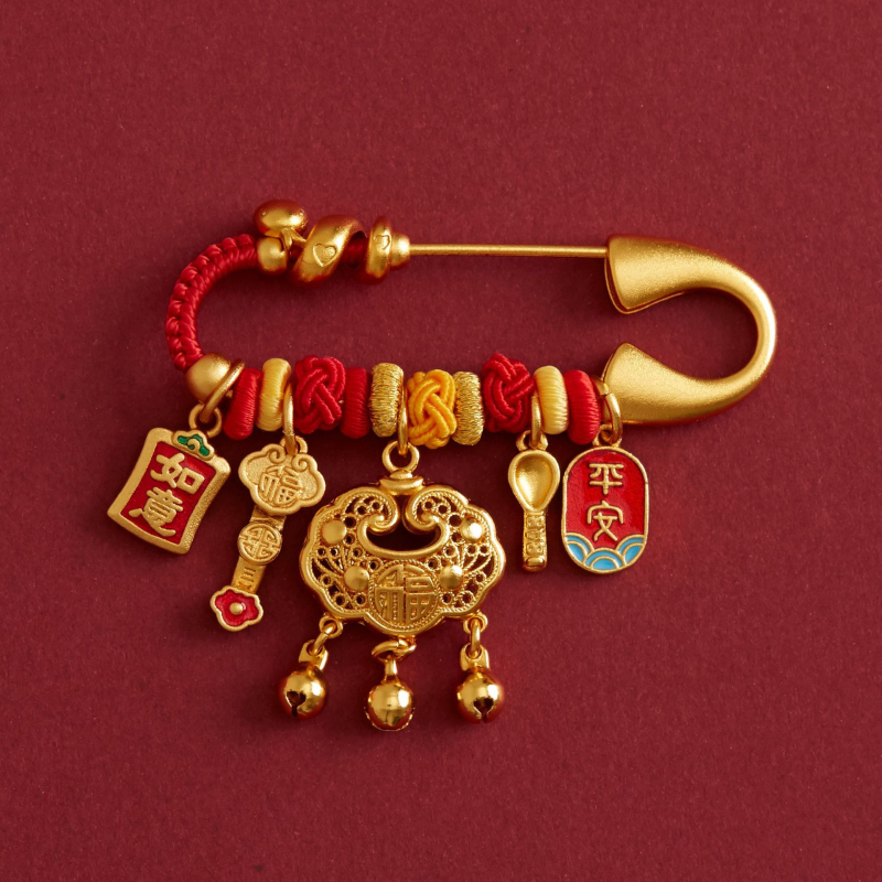 Segtukas – arklio metų zodiako ženklas, gimimo metų motyvas, lydinys, unisex stilius, auksu dengta danga