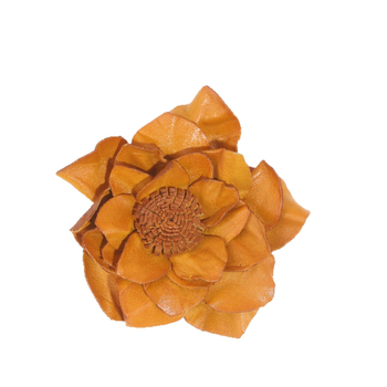 Širdies formos odinis lotus žiedas – rankų darbo, trimatė odos gėlė, DIY odinis aksesuaras galvai ar rankinei, pirmos kokybės oda