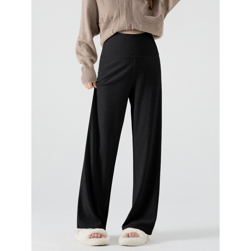 Панталони за бременни с широк крак, висока талия, свободна кройка, средна плътност, памук-полиестер 95%+