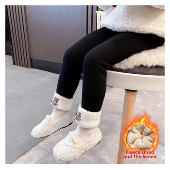 Bērnu flīsa legingi ar 90% kokvilnu, vidukļa vidējā daļa, ziemai, vecums 1–3 gadi, lāču motīvs