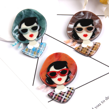 Καρφίτσες για γυναίκες, Ακρυλικοί χαρακτήρες, Χειροποίητες, Πρωτότυπος σχεδιασμός