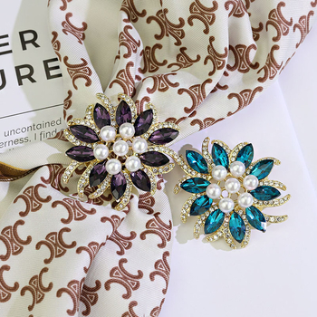 Καρφίτσα με λουλούδι – κράμα, ηλεκτροπλατιωμένη, βιντάζ γυναικείο στυλ, πολυλειτουργική διπλής χρήσης αγκράφα για φουλάρι