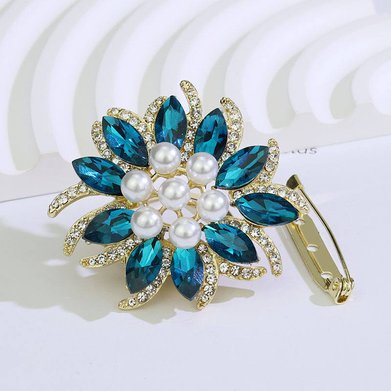 Καρφίτσα με λουλούδι – κράμα, ηλεκτροπλατιωμένη, βιντάζ γυναικείο στυλ, πολυλειτουργική διπλής χρήσης αγκράφα για φουλάρι