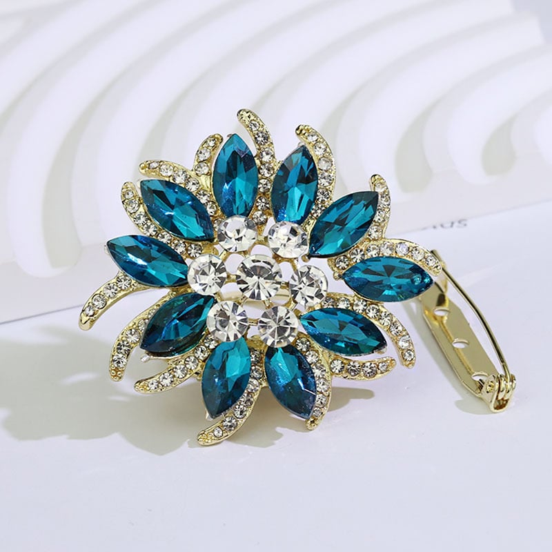 Καρφίτσα με λουλούδι – κράμα, ηλεκτροπλατιωμένη, βιντάζ γυναικείο στυλ, πολυλειτουργική διπλής χρήσης αγκράφα για φουλάρι