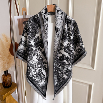 Триъгълен шал, корейски стил, жакардова тъкан, полиестер, запазва топлината