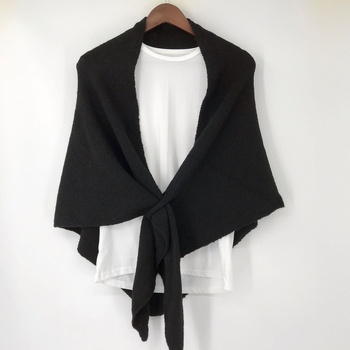 Плетен триъгълен шал за жени, имитационен кашмир, тъкане warp knitting, монохромен модел, мултифункционален дизайн