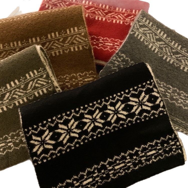 Двустранен плетен шал за жени, корейски стил зимна атмосфера, плътна топлина, винтидж шал, Зимна колекция 2025