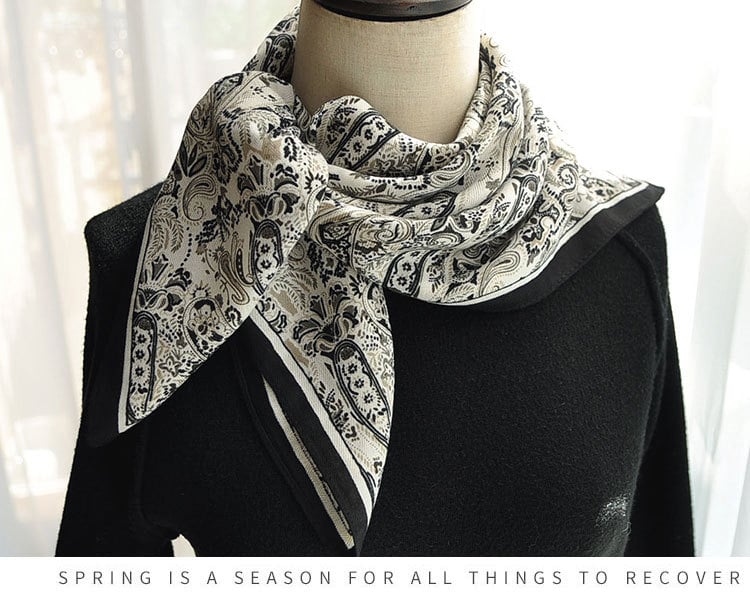 Винтажен Paisley шал за пролет и есен (полиестер, възможност за персонализация, наличен на склад)