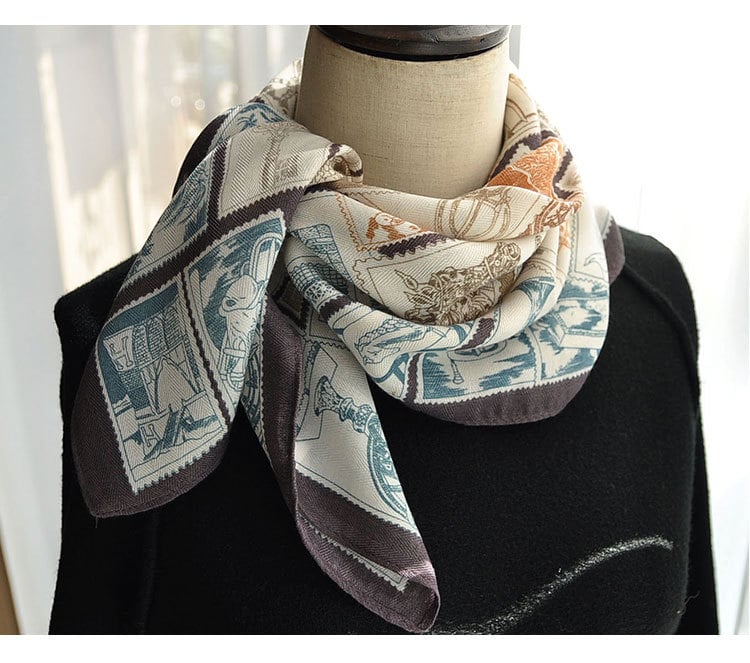 Винтажен Paisley шал за пролет и есен (полиестер, възможност за персонализация, наличен на склад)