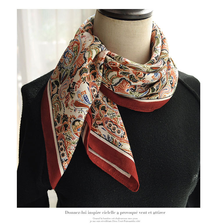 Винтажен Paisley шал за пролет и есен (полиестер, възможност за персонализация, наличен на склад)