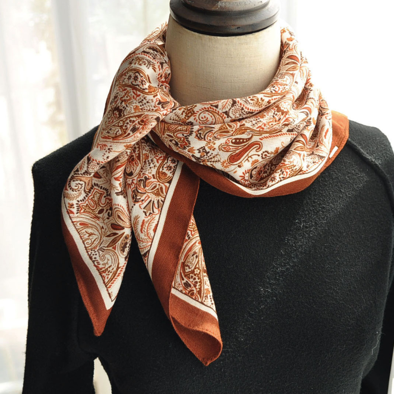 Винтажен Paisley шал за пролет и есен (полиестер, възможност за персонализация, наличен на склад)