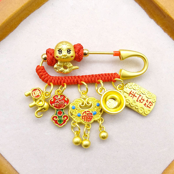 Брошка-амулет със зодиакален знак | Сплав, електроплатинаране, етно-ретро стил, мемориален, унисекс