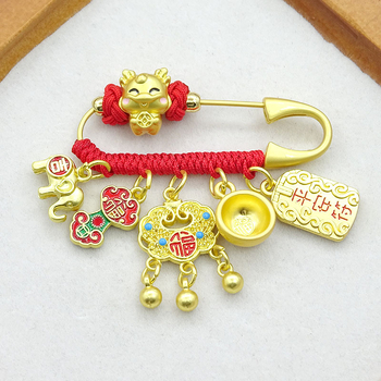 Брошка-амулет със зодиакален знак | Сплав, електроплатинаране, етно-ретро стил, мемориален, унисекс