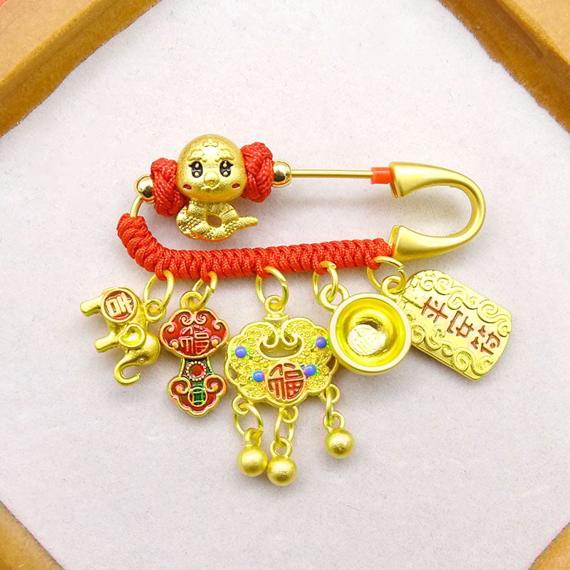 Брошка-амулет със зодиакален знак | Сплав, електроплатинаране, етно-ретро стил, мемориален, унисекс