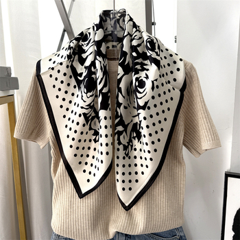 Шал от коприна тутова сатен - цифров печат, произход Ханчжоу, подходящ за пролет-лято-есен, лансиран през пролетта на 2025 г.