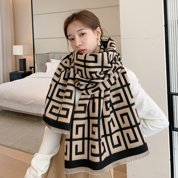 Шал аксесоар - имитационна кашмирена материя, правоъгълен, двупосочен за всички сезони, листинг през зимата 2022 г.