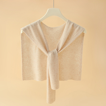 Женски кашмирен плетен шал с качулка, монохромен модел, Warp knitting, запазва топлината