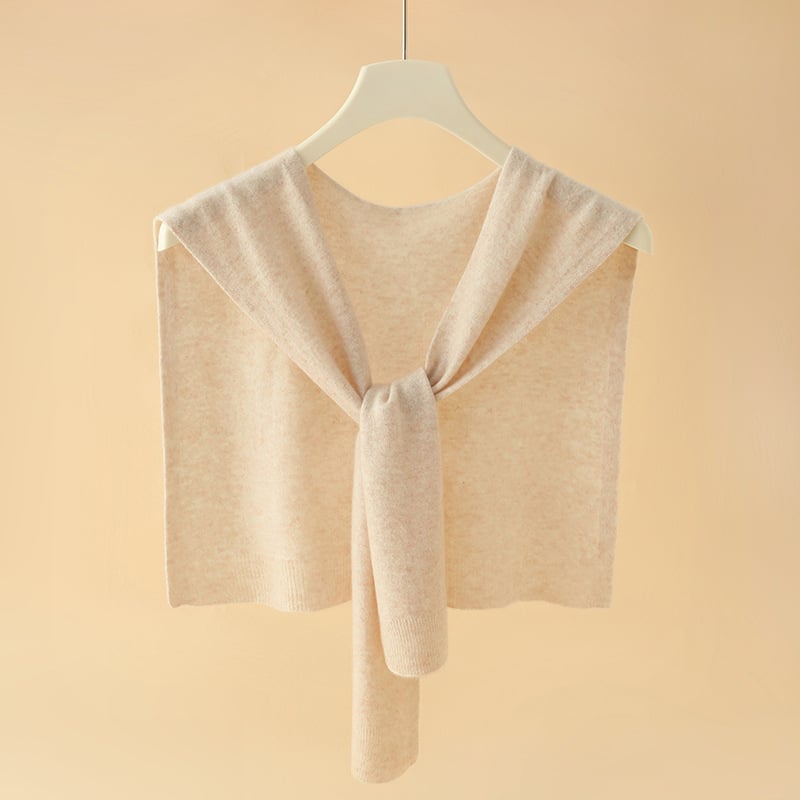 Женски кашмирен плетен шал с качулка, монохромен модел, Warp knitting, запазва топлината