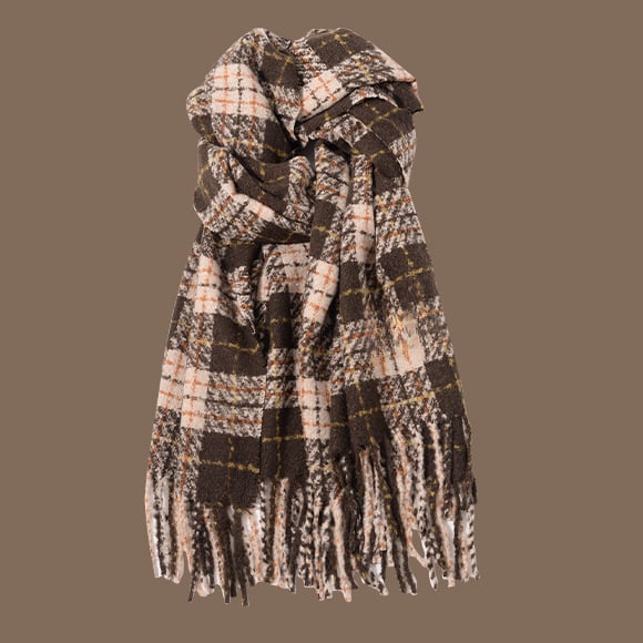 Maillard ретро шал за момичета, зима 2025, топъл с ресни