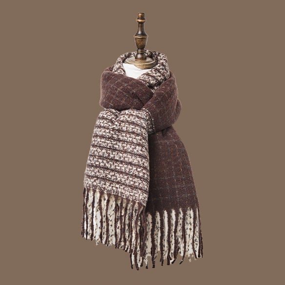 Maillard ретро шал за момичета, зима 2025, топъл с ресни