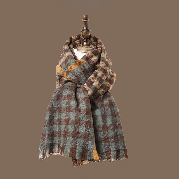 Maillard ретро шал за момичета, зима 2025, топъл с ресни