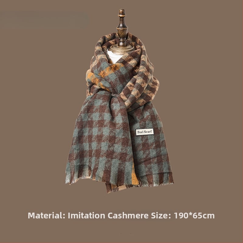 Maillard ретро шал за момичета, зима 2025, топъл с ресни