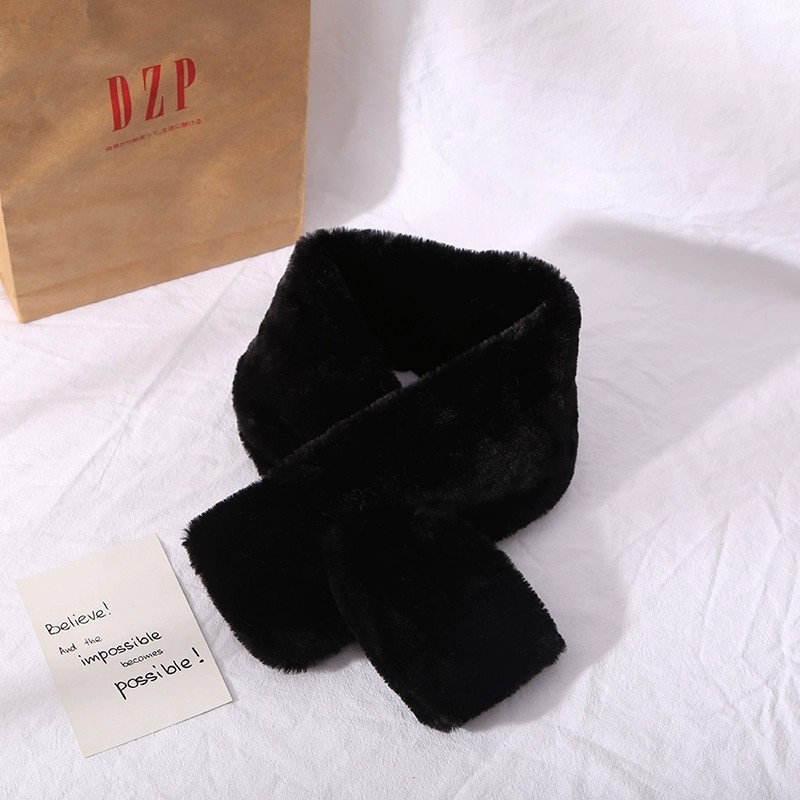 DZP японски стил плюшен шал за жени, имитиращ заек Рекс, универсален топъл аксесоар за зима, есен и пролет