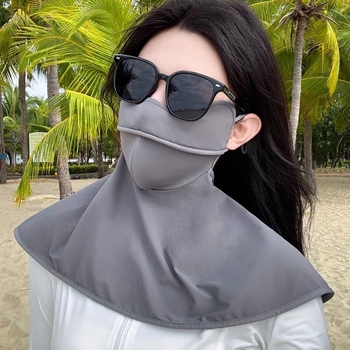 UV защита маска за лице и шия, Ice Silk, полиестер, съдържание 21–30%, лято 2025