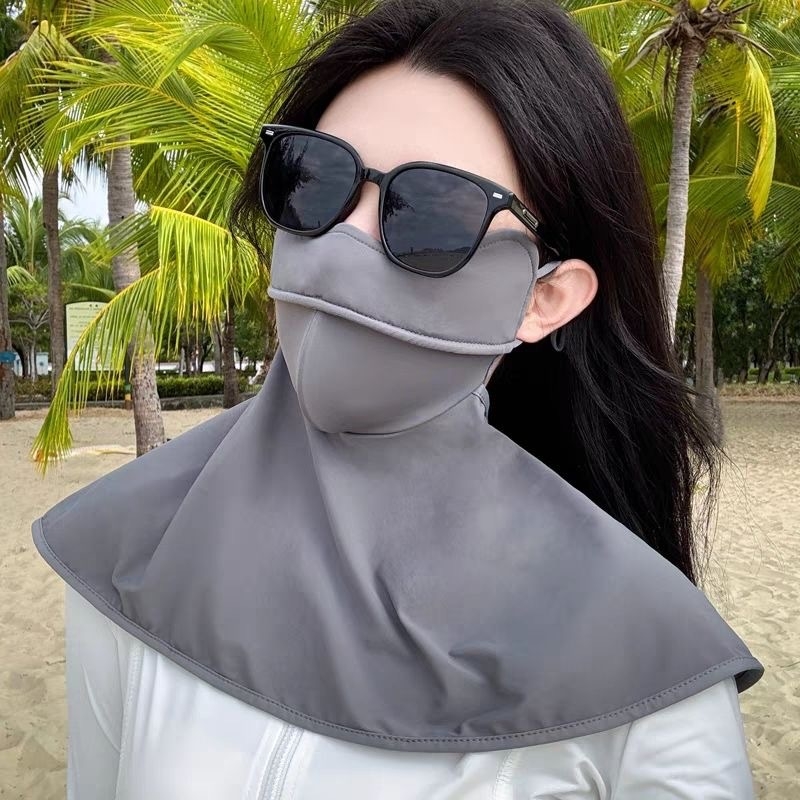 UV защита маска за лице и шия, Ice Silk, полиестер, съдържание 21–30%, лято 2025