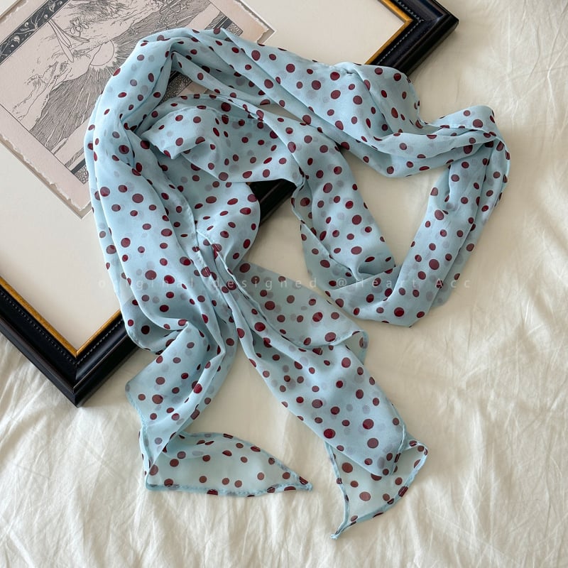 Дълъг платнен шал с точкова шарка, корейски стил, за пролет и есен, есенно 2025 издание, налично на склад (Материал: тъкан; Сезон: пролет и есен; Издание: есен 2025; Налично на склад)