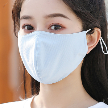 Лятна UV-защитна маска против прах – дишаща, пераща се, 3D маска за лице, монохромен модел, смесен материал, ушен стил