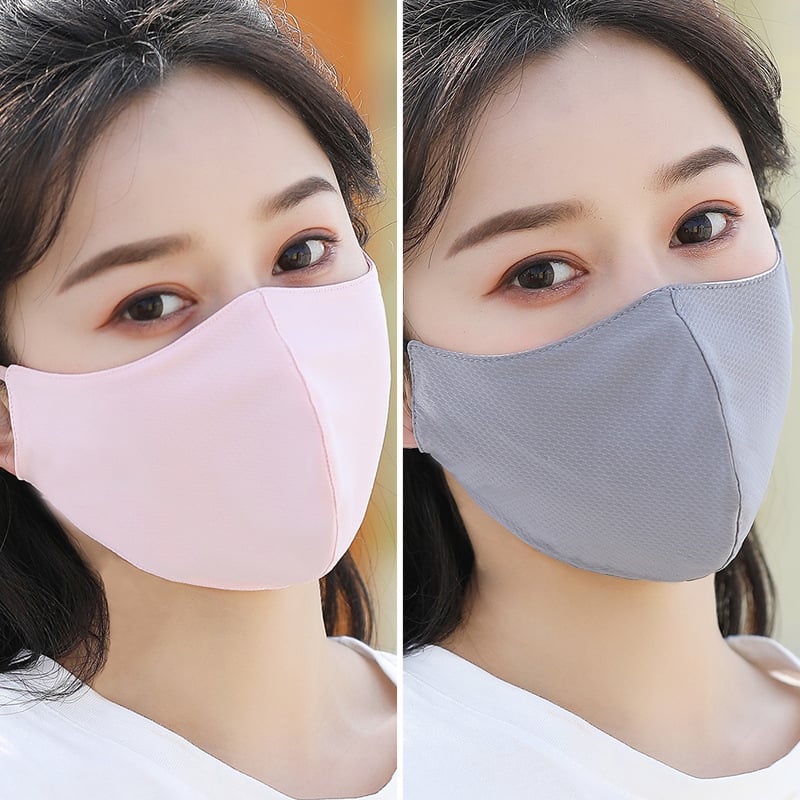 Лятна UV-защитна маска против прах – дишаща, пераща се, 3D маска за лице, монохромен модел, смесен материал, ушен стил