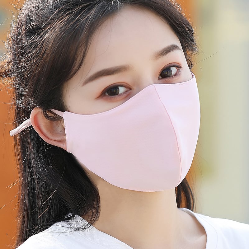 Лятна UV-защитна маска против прах – дишаща, пераща се, 3D маска за лице, монохромен модел, смесен материал, ушен стил