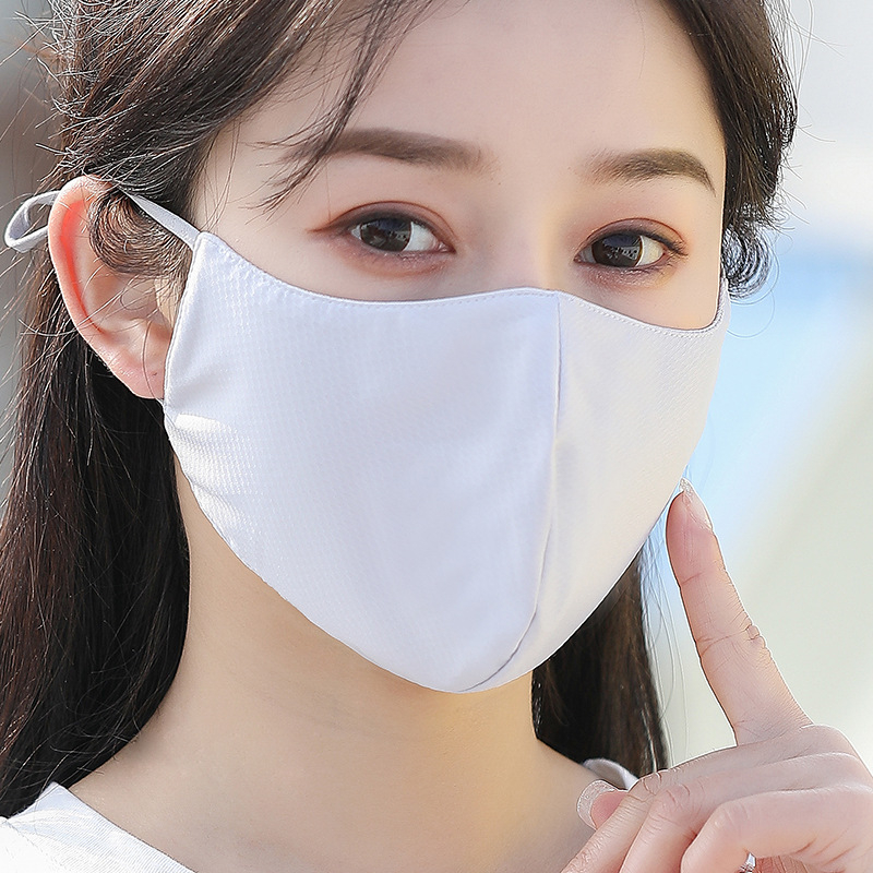 Лятна UV-защитна маска против прах – дишаща, пераща се, 3D маска за лице, монохромен модел, смесен материал, ушен стил