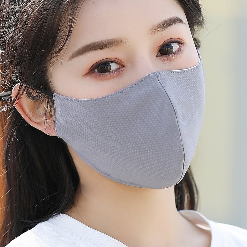 Лятна UV-защитна маска против прах – дишаща, пераща се, 3D маска за лице, монохромен модел, смесен материал, ушен стил