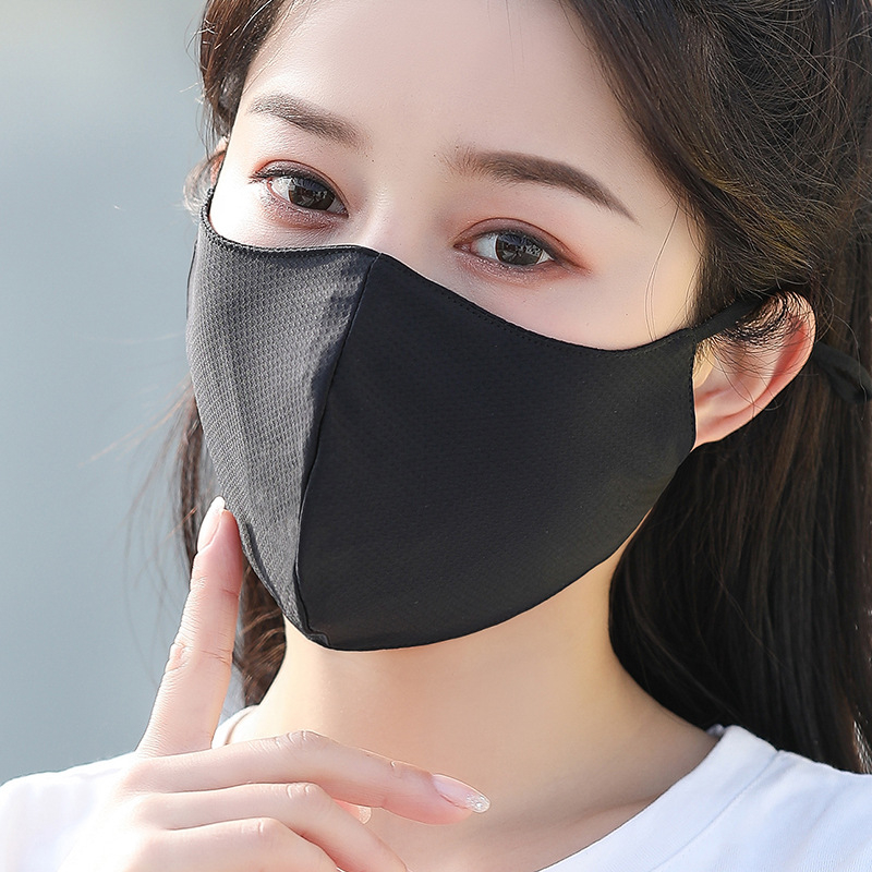 Лятна UV-защитна маска против прах – дишаща, пераща се, 3D маска за лице, монохромен модел, смесен материал, ушен стил