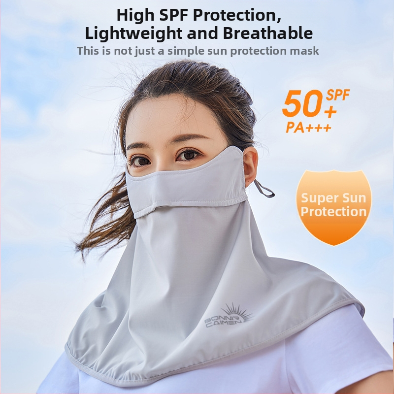 Cjelovita zaštitna maska za sunce za vožnju, Ice Silk materijal, UV zaštita, otporna na prašinu, ljetna upotreba, za žene