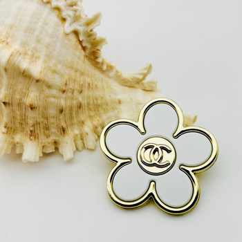 Брошка със цветя и панделка, цинкова сплав, лаково покритие, унисекс аксесоар