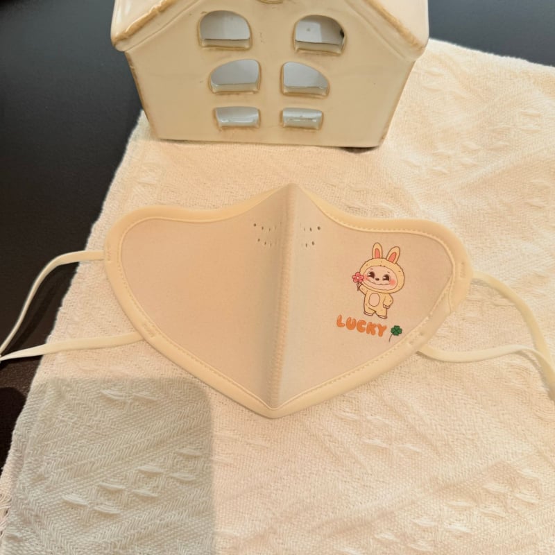 Детска карикатурна топла маска за лице с дебело австралийско кадифено покритие, ушна кука дизайн, подходяща за есен и зима, защита на лицето