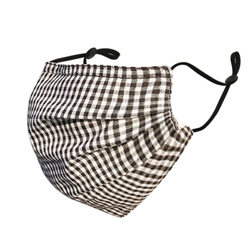 Памучна двуслойна дишаща маска за лице с каре модел, слънцезащита и защита от прах