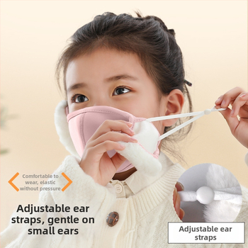 Детска топла маска с ушни предпазители за каране — памук, UPF50 UV защита, 3D памучна удебелена конструкция, печат по поръчка