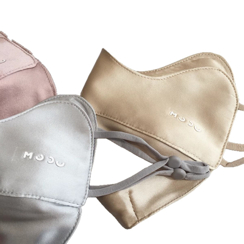 Копринена маска за лице – 100% коприна, лятна и дишаща, UV защита UPF50+, ушна презрамка, триизмерна форма