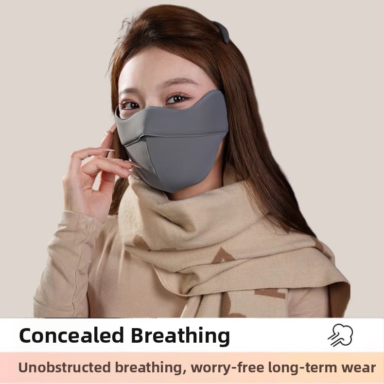 Зимна маска за лице с UV защита UPF50+, половин лице, ушен клип, нейлон, унисекс