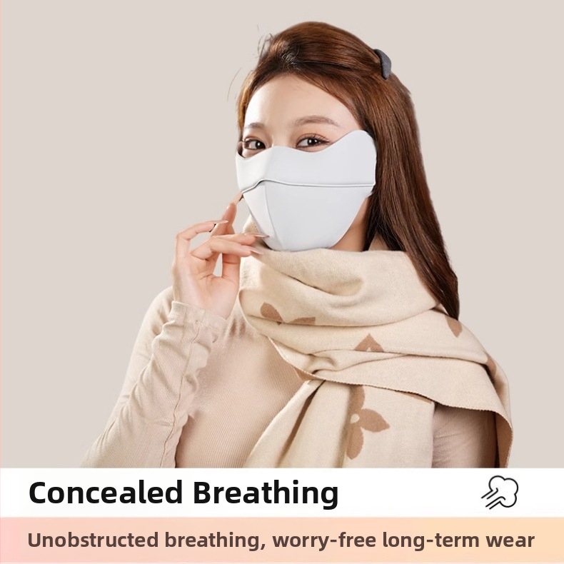 Зимна маска за лице с UV защита UPF50+, половин лице, ушен клип, нейлон, унисекс