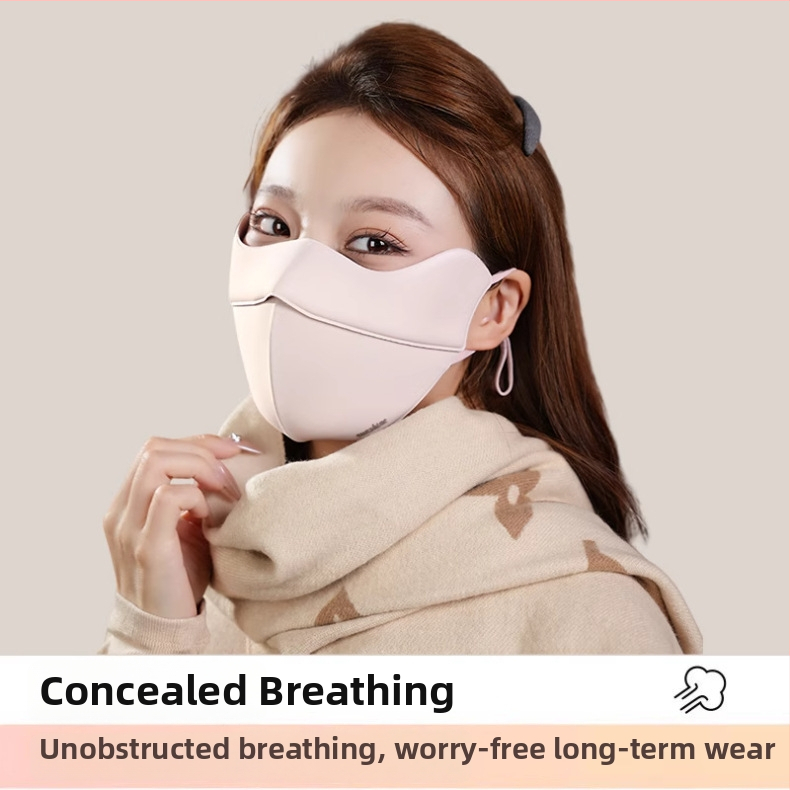 Зимна маска за лице с UV защита UPF50+, половин лице, ушен клип, нейлон, унисекс