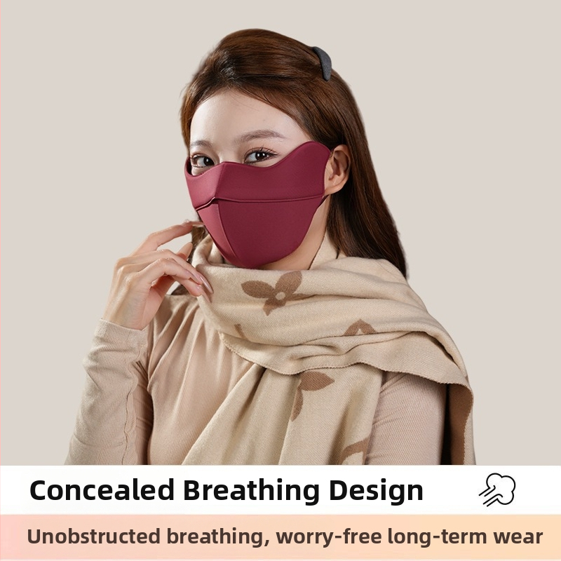 Зимна маска за лице с UV защита UPF50+, половин лице, ушен клип, нейлон, унисекс